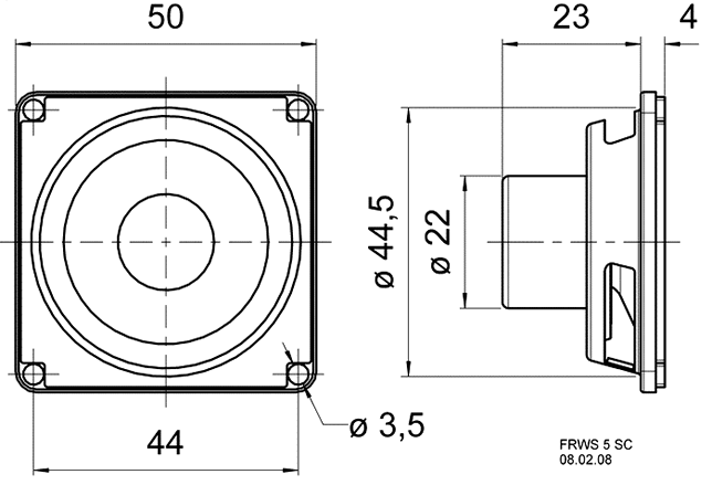 Loudspeaker Driver Dimensions and Measurements - all dimensions in mm (approx.)