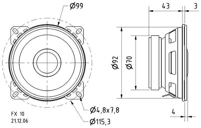 Loudspeaker Driver Dimensions and Measurements - all dimensions in mm (approx.)