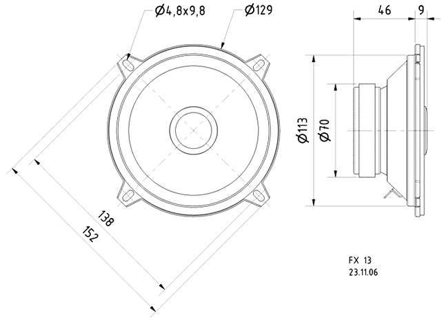 Loudspeaker Driver Dimensions and Measurements - all dimensions in mm (approx.)