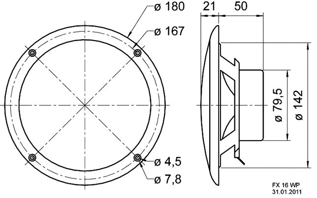 Loudspeaker Driver Dimensions and Measurements - all dimensions in mm (approx.)