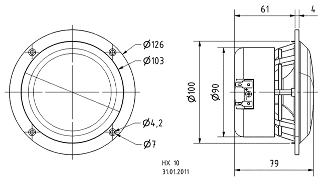 Loudspeaker Driver Dimensions and Measurements - all dimensions in mm (approx.)