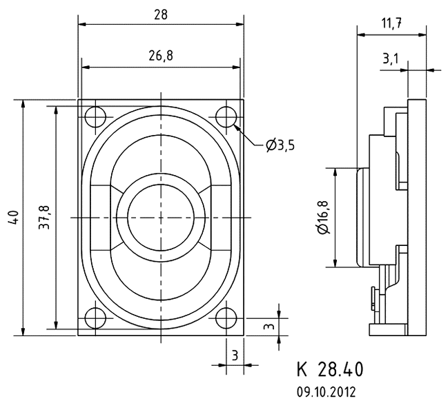 Loudspeaker Driver Dimensions and Measurements - all dimensions in mm (approx.)