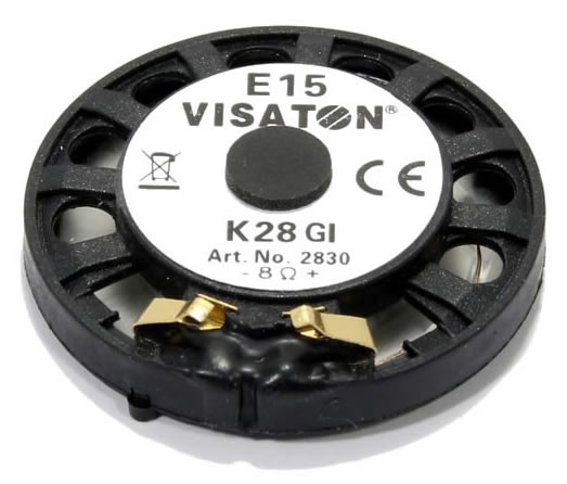 Visaton K28GI - 8 Ohm Miniature Speaker rear view.
