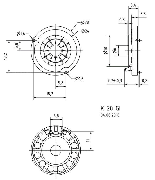 Loudspeaker Driver Dimensions and Measurements - all dimensions in mm (approx.)