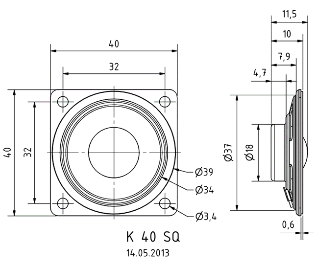 Loudspeaker Driver Dimensions and Measurements - all dimensions in mm (approx.)