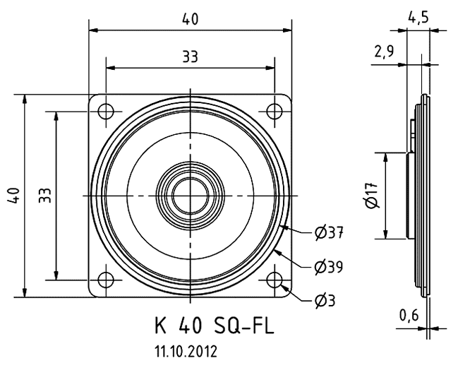 Loudspeaker Driver Dimensions and Measurements - all dimensions in mm (approx.)