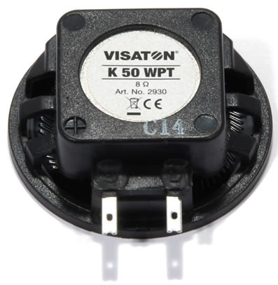 Visaton K50WPT - 8 Ohm miniature speaker - rear view.