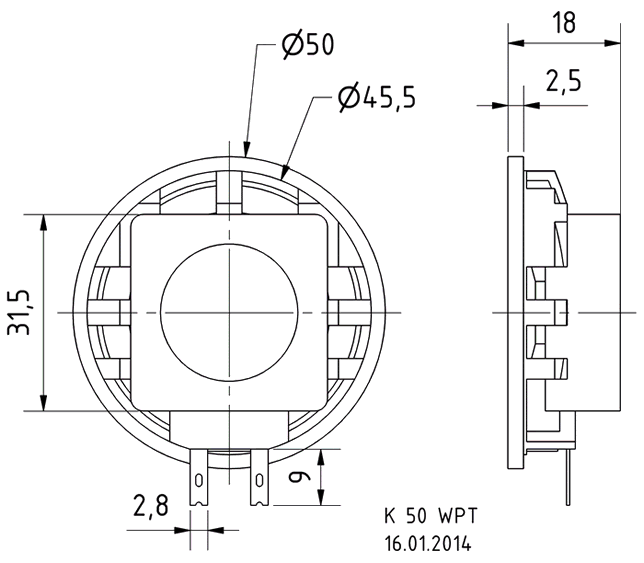 Loudspeaker Driver Dimensions and Measurements - all dimensions in mm (approx.)