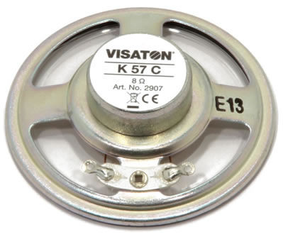 Visaton K57C - 8 Ohm Miniature Speaker - rear view.