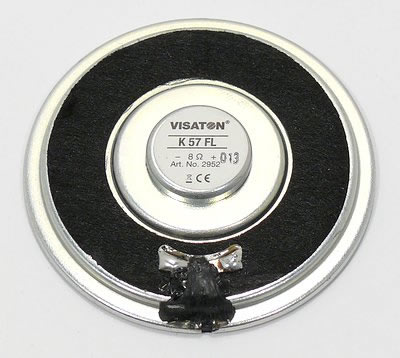 Visaton K57FL - 8 Ohm Miniature Speaker - rear view.