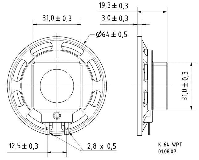 Loudspeaker Driver Dimensions and Measurements - all dimensions in mm (approx.)