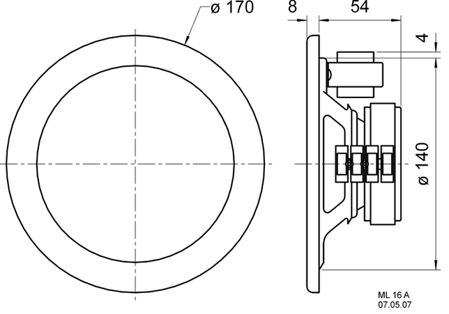 Loudspeaker Driver Dimensions and Measurements - all dimensions in mm (approx.)