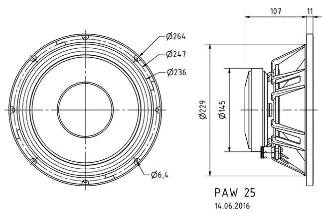 Loudspeaker Driver Dimensions and Measurements - all dimensions in mm (approx.)