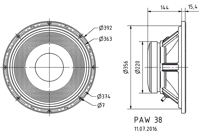 Loudspeaker Driver Dimensions and Measurements - all dimensions in mm (approx.)