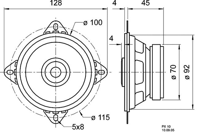 Loudspeaker Driver Dimensions and Measurements - all dimensions in mm (approx.)