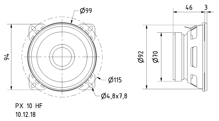 Loudspeaker Driver Dimensions and Measurements - all dimensions in mm (approx.)