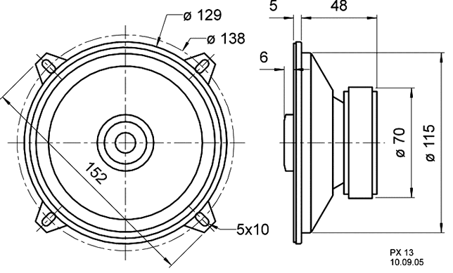 Loudspeaker Driver Dimensions and Measurements - all dimensions in mm (approx.)