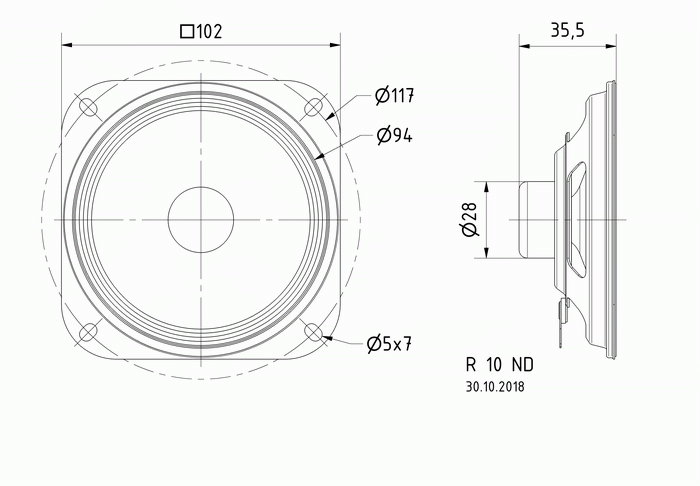 Loudspeaker Driver Dimensions and Measurements - all dimensions in mm (approx.)