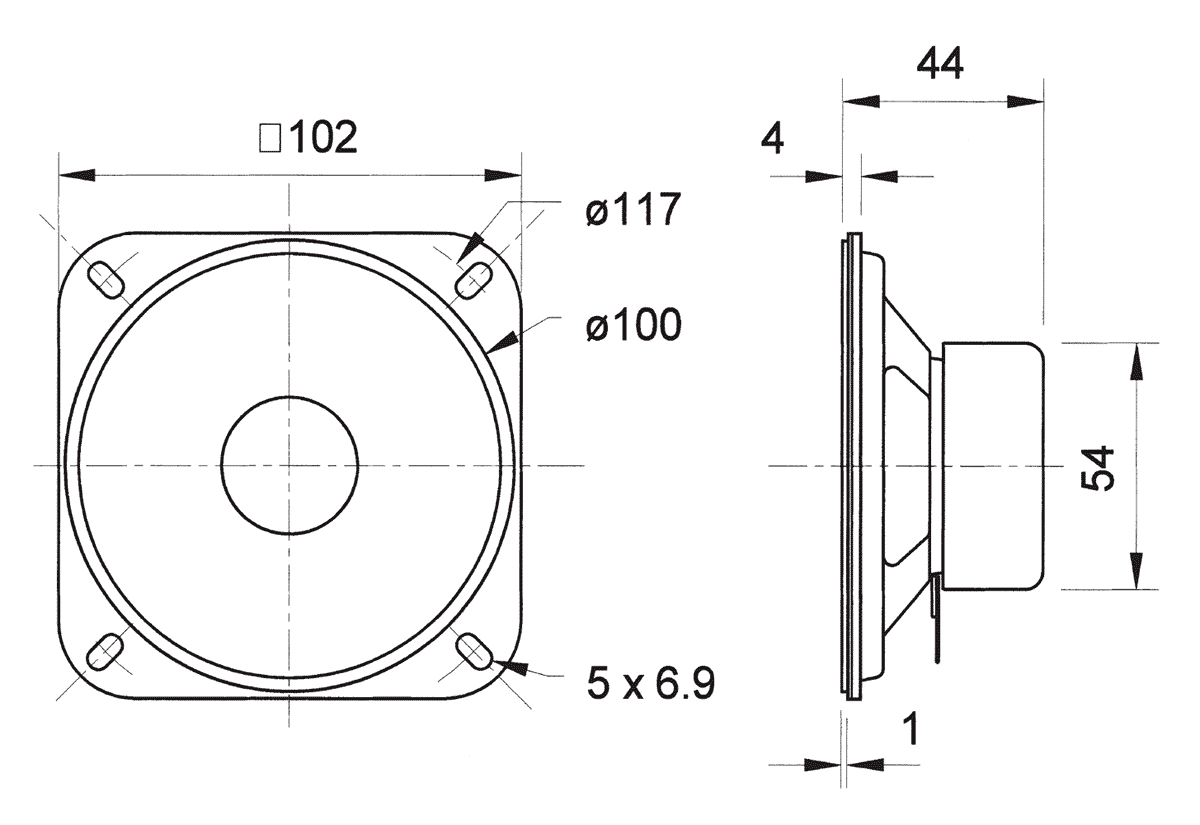 Loudspeaker Driver Dimensions and Measurements - all dimensions in mm (approx.)