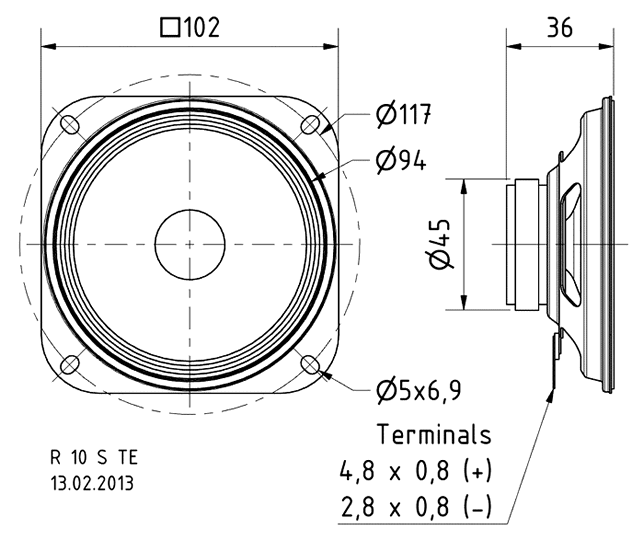 Loudspeaker Driver Dimensions and Measurements - all dimensions in mm (approx.)