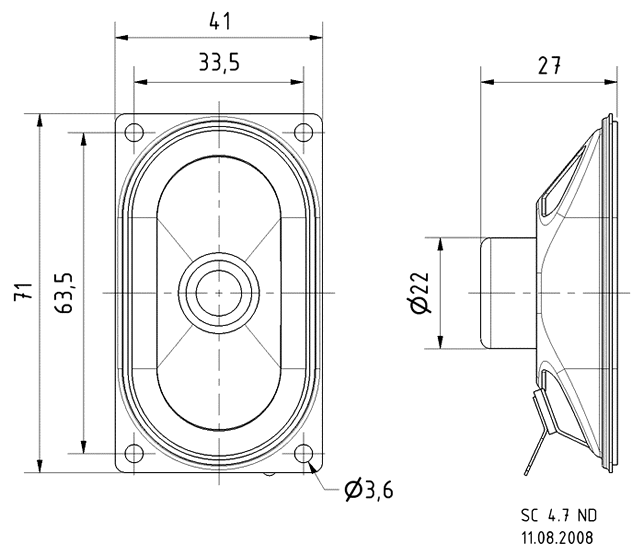 Loudspeaker Driver Dimensions and Measurements - all dimensions in mm (approx.)