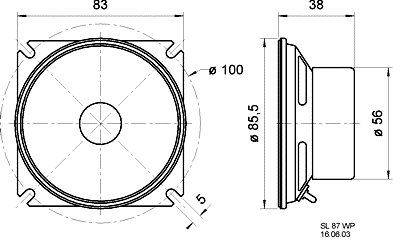 Loudspeaker Driver Dimensions and Measurements - all dimensions in mm (approx.)