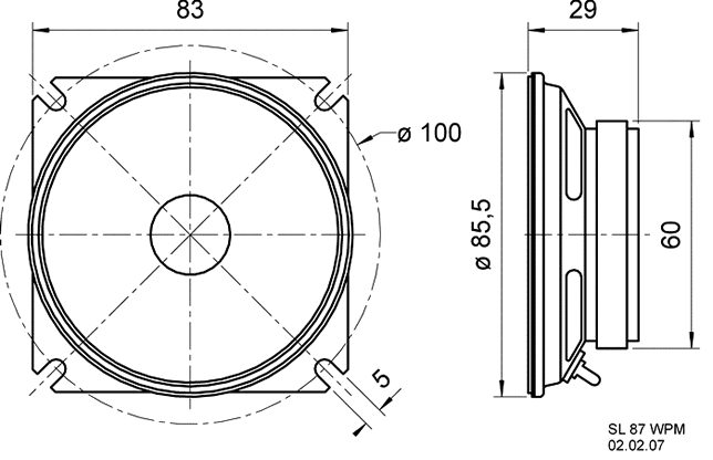 Loudspeaker Driver Dimensions and Measurements - all dimensions in mm (approx.)