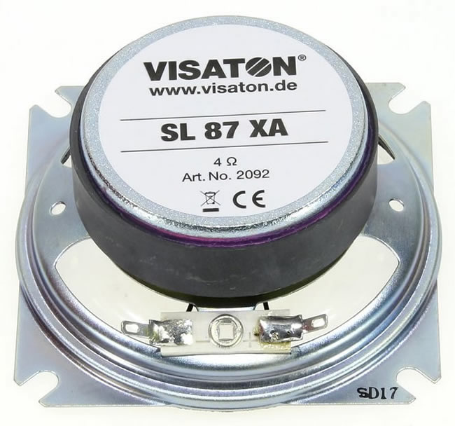 Visaton SL87XA - 4 Ohm Full Range Waterproof Speaker - rear view.