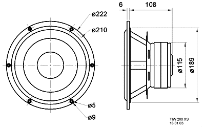 Loudspeaker Driver Dimensions and Measurements - all dimensions in mm (approx.)