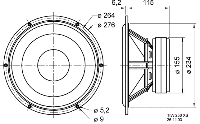 Loudspeaker Driver Dimensions and Measurements - all dimensions in mm (approx.)