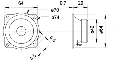 Loudspeaker Driver Dimensions and Measurements - all dimensions in mm (approx.)