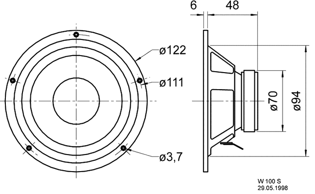 Loudspeaker Driver Dimensions and Measurements - all dimensions in mm (approx.)