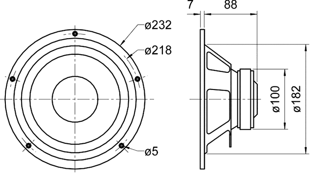 Loudspeaker Driver Dimensions and Measurements - all dimensions in mm (approx.)