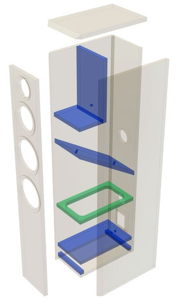 Exploded Speaker Box Drawing