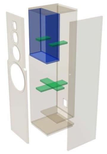 Exploded Speaker Box Drawing