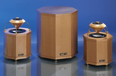 Visaton Fontanella Sat - left and right - (Fontanella Sub speaker - centre - not included) - shown assembled with suggested cabinets, not supplied.