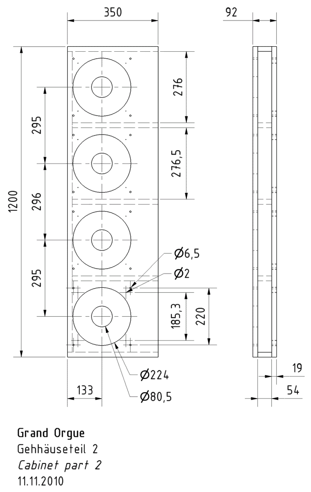 Grand Orgue Speaker Kit Sketch