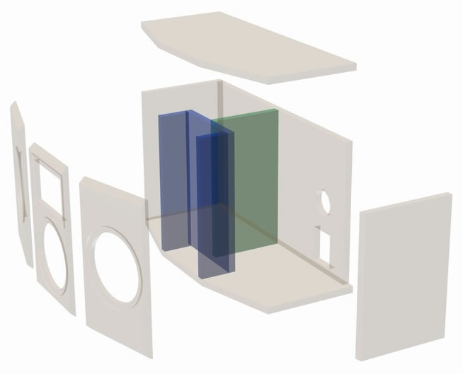 Exploded Speaker Box Drawing