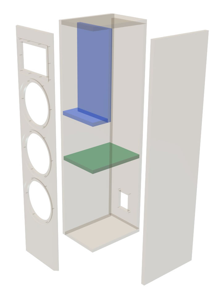 Exploded Speaker Box Drawing