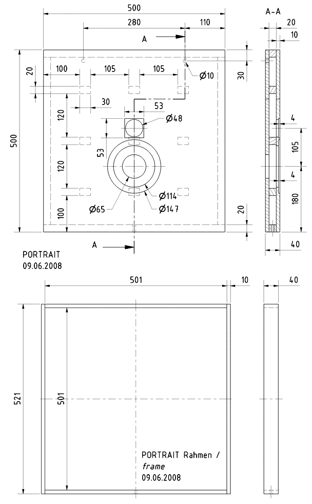 Loudspeaker Box Construction Diagram - all dimensions in mm.