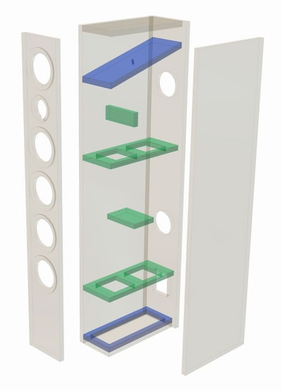 Exploded Speaker Box Drawing