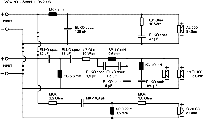 Speaker Kit Crossover Circuit