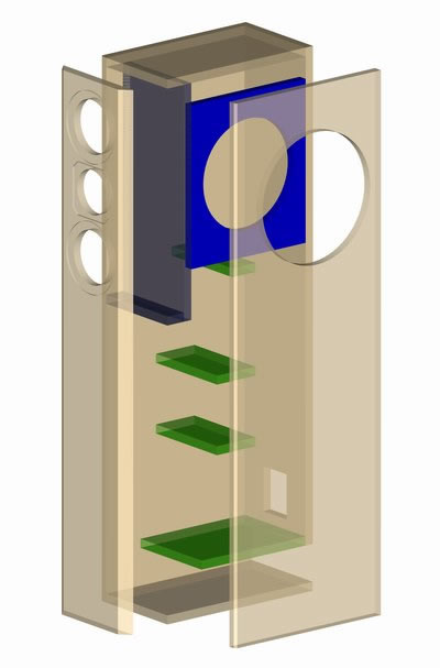 Exploded Speaker Box Drawing