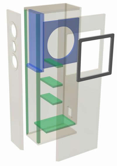 Exploded Speaker Box Drawing