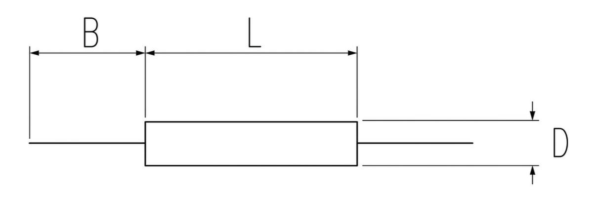 Approximate Dimensions: L=52mm B=25mm D=8mm