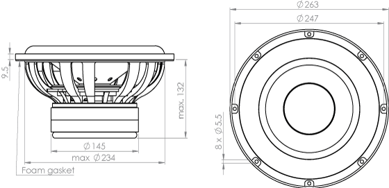 Loudspeaker Driver Dimensions and Measurements - all dimensions in mm (approx.)