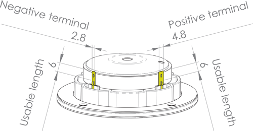 Loudspeaker Driver Terminal Dimensions and Measurements - all dimensions in mm (approx.)