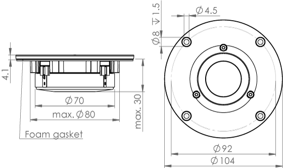 Loudspeaker Driver Dimensions and Measurements - all dimensions in mm (approx.)