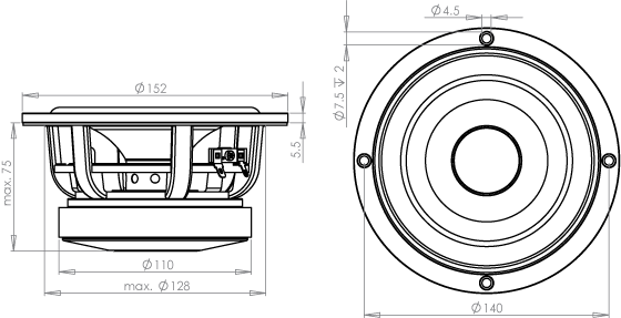 Loudspeaker Driver Dimensions and Measurements - all dimensions in mm (approx.)