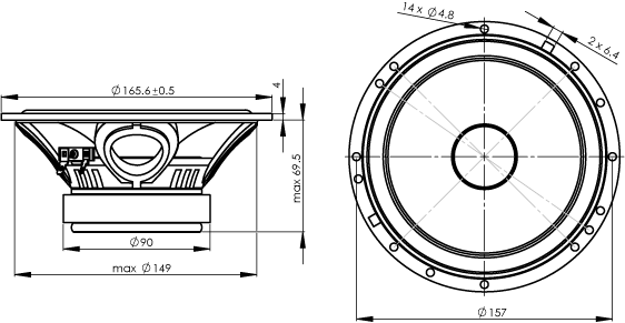 Loudspeaker Driver Dimensions and Measurements - all dimensions in mm (approx.)